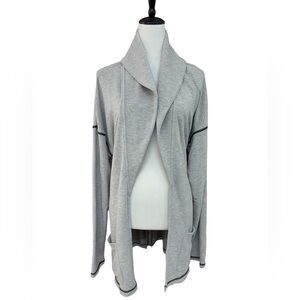 Lauren Ralph Lauren Gray Open Front Cardigan Tie Waist Women’s XL